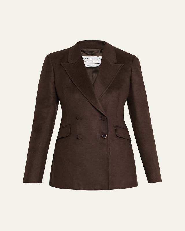 Angela Double-Breasted Silk Blazer